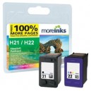 Moreinks 2x Haute Capacité Cartouches D'encre Compatibles - Black+Tri-Colour Pour Hp/Psc/Officejet/Deskjet/Se...