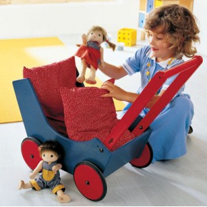 Haba - Pram, Blue / Red - 1625