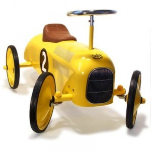 Vilac - Porteurs Et Trotteurs - Voiture De Course Porteur Métal Jaune