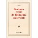 Quelques Essais De Litterature Universelle - Etiemble
