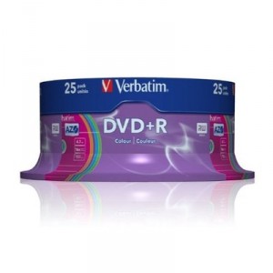 Support Verbatim DVD + R 16X 4.7GB 25PK SPINDLE COLOUR (43733)