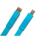 Lacie - USB A vers B - Flat Câble - 1.2m - Bleu (130845) Câble USB
