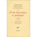 Oeuvres Completes T.2 , Ecrits Historiques Et Politiques T.3 - Simone Weil
