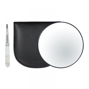 Tweezerman - Kit tweezers and magnifying mirror + Leather Pouch (Great Britain Import)