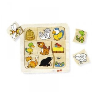 Goki - 56881 - Puzzle - who lives where - Wood - 9 Elements