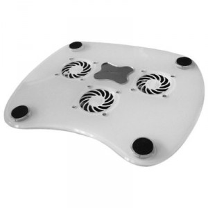 Elypse - Système de refroidissement pour PC portable - Hub USB 2 ports - 3 Ventilateurs - Blanc