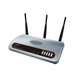 LogiLink Wireless LAN Broadband Router - Wireless Router + 4-Port-Switch - EN, Fast EN, 802.11b, 802.11g, 802... (WL0028)sans f