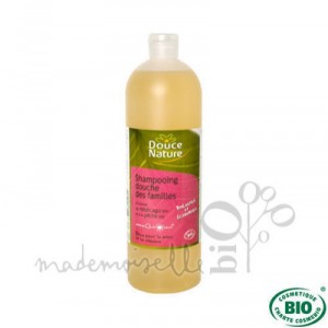 Douce Nature Shampooing douche des familles Medicago et Pêche 1L