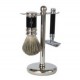 Edwin Jagger Set de rasage en résine noire avec rasoir de sureté .
