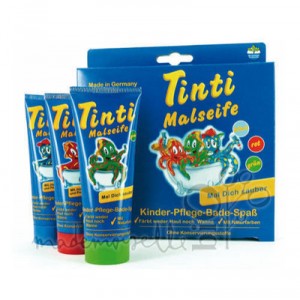 Heidelberger Naturfarben TINTI Savon pour peindre bleu rouge vert