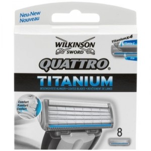 Schick Wilkinson Sword Wilkinson Sword Quattro Titanium 8 lames de rasoir Import Grande Bretagne