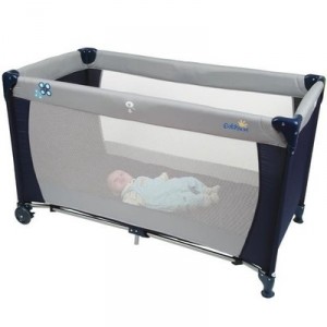 Lit parapluie bleu marine/gris
