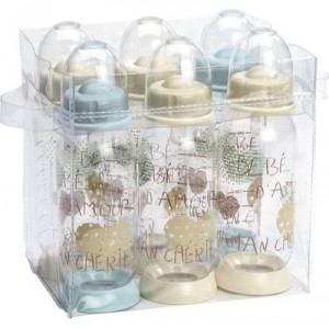6 Bottle Set Baby Love 260 ml BPA Powder Blue