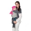 Bykay - 30010L - Echarpe - Anthracite/Gris + Fleur Fushia - Taille Large