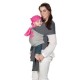 Bykay - 30010L - Echarpe - Anthracite/Gris + Fleur Fushia - Taille Large
