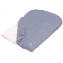 Lot de 2 housses éponge pour matelas à langer - Bleu ardoise / Ecru