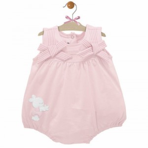 Barboteuse fille sans manches rose - 9 mois