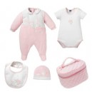 Chicco - 077152 - Trousse - Dors Bien - Body - Bavoir - Chapeau - T 56 cm - 3 mois - Fille - Rose