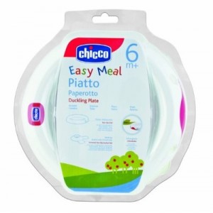 Chicco - 61766000000 - Assiette Plate Canard avec Ventouse - 6 months