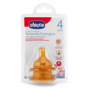 Chicco - 81623000000 - Tétine Physiologique - Flux Variable - Caoutchouc - - x 2 Pièces