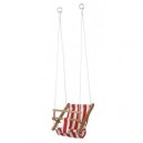 Classic Toys - Balançoire pour bébé en rouge et blanc en bois - Balançoire nacelle en bois et en...