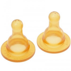 Lot de 2 tétines en caoutchouc naturel - 4 mois+