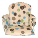 Coussin en tissu avec rabats pour chaise haute - Pois