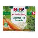 Hipp 2 Petits Pots Carottes Riz Brocolis Bio