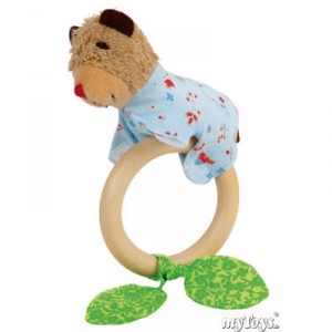 Hochet Sambaer avec anneau de préhension en bois