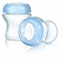 Nuby Natural Touch - NT67627 - Lot de 2 Containers pour Lait - Blanc / Bague Bleue
