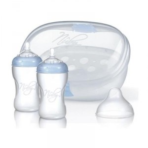 Stérilisateur vapeur pour micro-ondes (modèle compact) + 2 biberons 330 ml