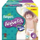 Pampers - 81212853 - Active Fit Couches - Taille 4+ Maxi + (9-20 Kg) - Jumbopack 2 X 66 - 132 Couches