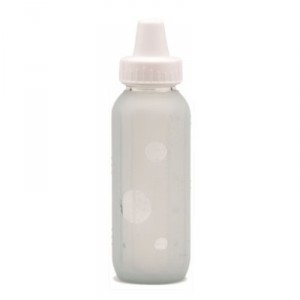 Silikids - 1024008 - Glass bottle with a protective cover Silicone - 240 ml - Grise