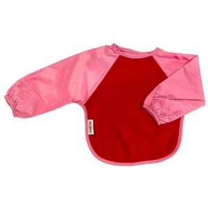 Silly Billyz - 3060403 - Bib - Long Sleeve Fleece - Red and Pink - 6-24 months