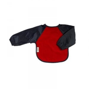 Silly Billyz - 3060406 - Bib - Long Sleeve Fleece - Red and Navy Blue - 6-24 months