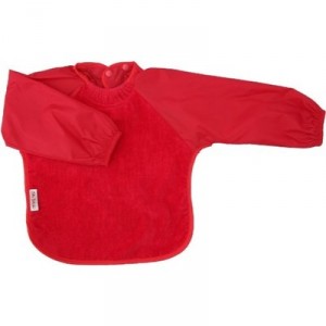 Silly Billyz - 3260404 - Bib - Long Sleeves Cotton with Anti-Leak Col - Red - 6-24 months