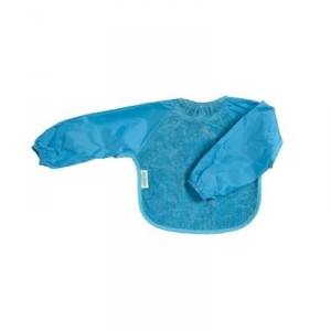 Silly billyz - 3261111 - Bavoir - Manches Longues Coton avec Col-Anti Fuite - Aqua - 6-24 mois