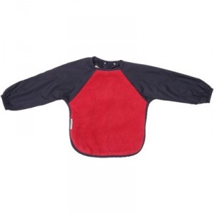 Silly Billyz - 4060406 - Bib - Long Sleeve Fleece - Red and Navy Blue - 18-36 months