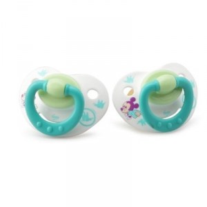 Tigex - 327050 - Disney Baby - 2 Physiological Pacifiers - Natural Rubber - No Bisphenol A - From 6 months - Mickey /