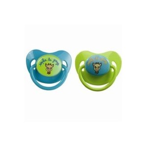 Vulli - 456006-2 Anatomical Latex Pacifiers - 0-6 months with Glow Button