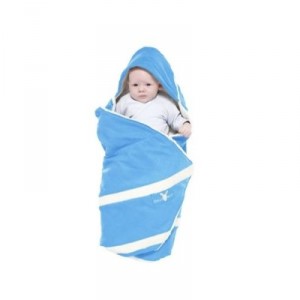 Wallaboo - WSBS306 - Hooded Baby Blanket - Light Blue (Great Britain Import)