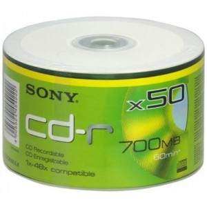 Storage Media Sony 48x CD-R / W and DVD-R Pack of 50 (50CDQ80BULK)