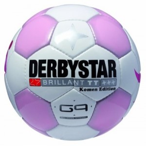 DERBYSTAR BRILLANT TT - KOMEN-EDITION - Ballon de football - Femme - Rose/Blanc/Argent - 5
