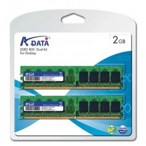Mémoire 2048MBA-DATA Vitesta DIMM Kit PC2-6400U CL5 DDR2 RAM (ADQVE1A16K2)