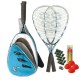 Speedminton® Set 100 - 2 raquettes S100 en aluminium, Speeder Mixpack -  bleu - noir