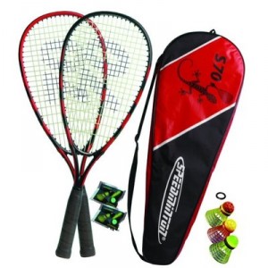 Speedminton ® Set S70 - S70 2 pieces of aluminum, Speeder MixPack - red / black