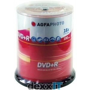 Support 1x100 AgfaPhoto DVD+R 4,7GB 16x Speed, Cakebox (450305)