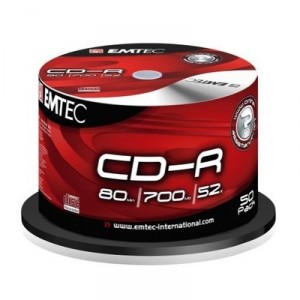 Support de stockage 52x EMTEC Magnetics Group EMTEC CD-R80 52x - spindle 50 unités Lot de 50 (EKOC805052CBN)