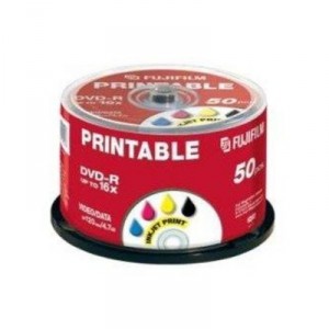 Support 16x FUJIFILM - 50 x DVD-R - 4.7 Go ( 120 minutes ) 16x - blanc - surface imprimable par jet d'encre, noy... (S4024063)