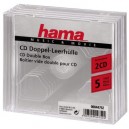 Support HAMA Boite de CD-Double Transparente (x5) Lot de 5 (00044752)